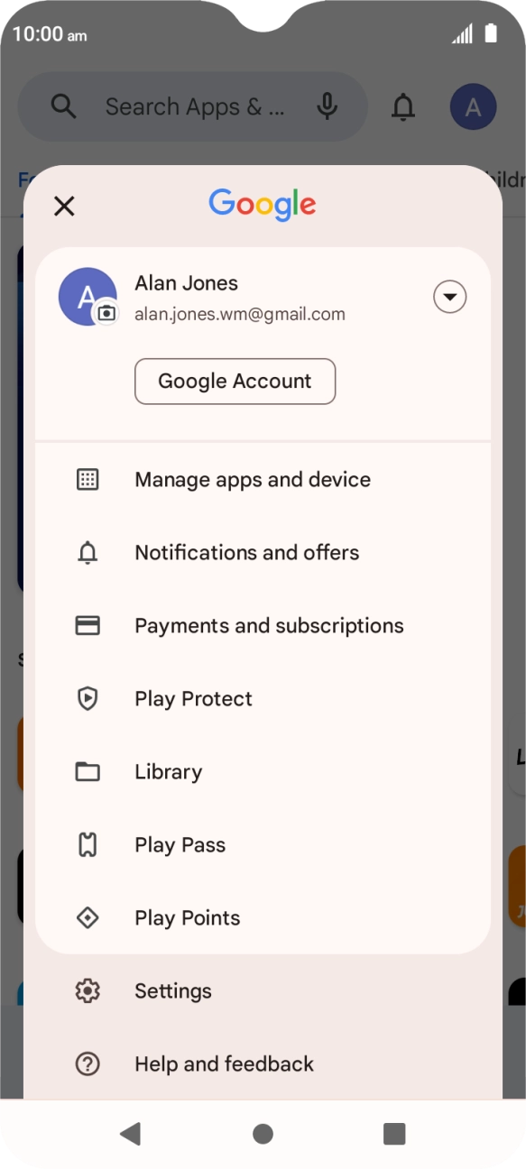 Press Manage apps and device.
