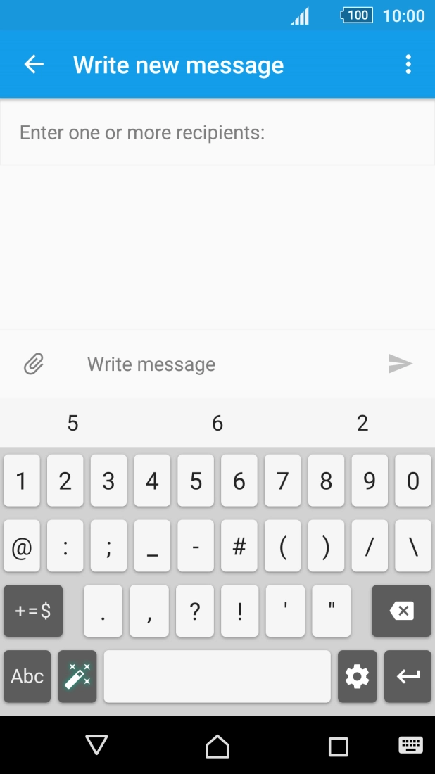 Press the required numbers and symbols.