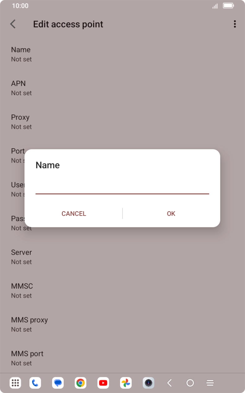 Key in Telstra Internet and press OK.