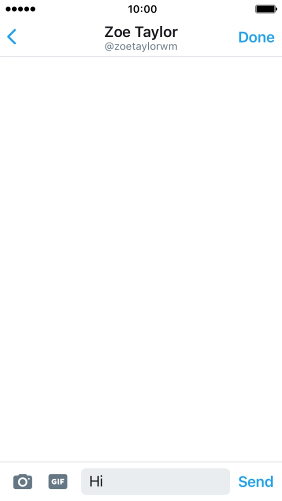 Write the required message and press Send.