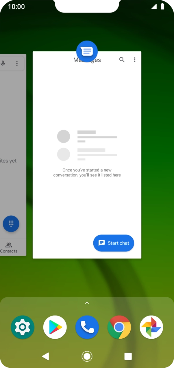 Slide your finger right on the screen.