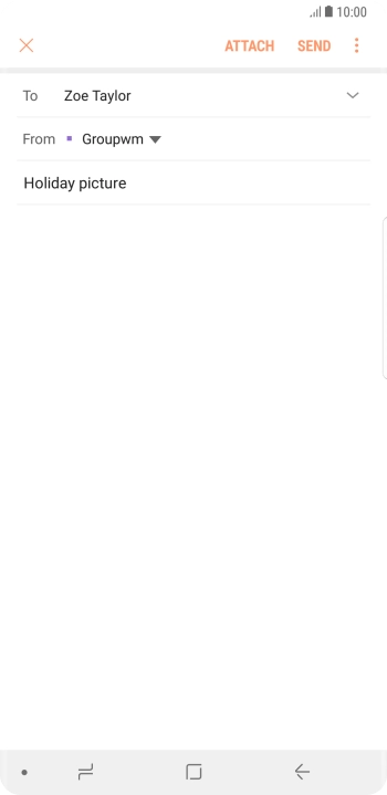 Press the text input field and write the text for your email. Press the text input field and write the text for your email.