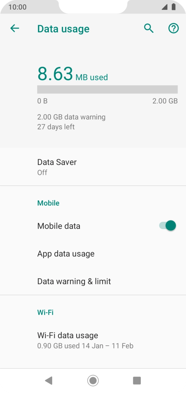 The total data usage is displayed.