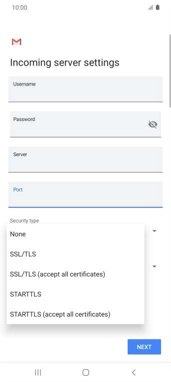 Press SSL/TLS. Press SSL/TLS.