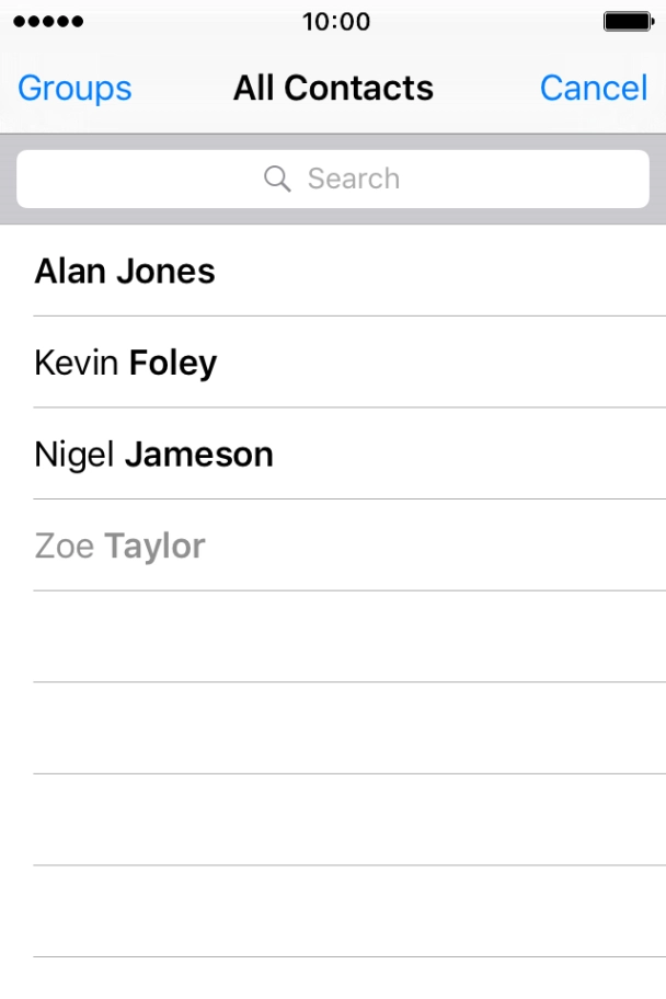 Press the required contact.