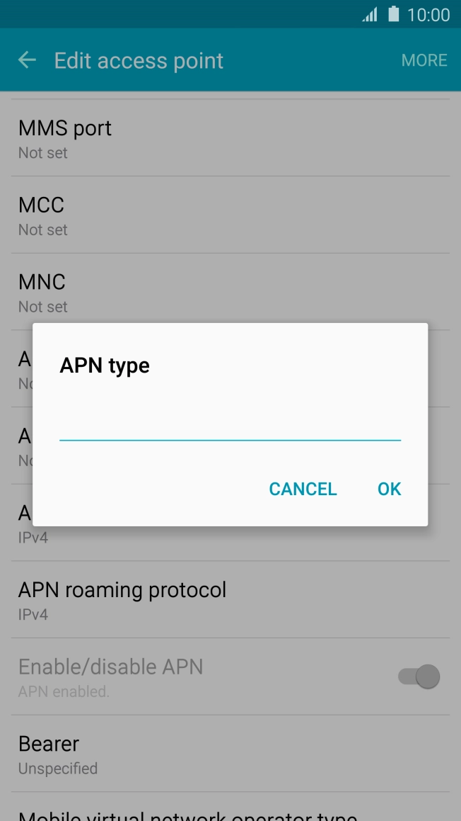 Key in default and press OK. Key in default and press OK.