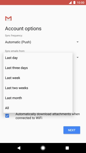 Press the required setting. Press the required setting.
