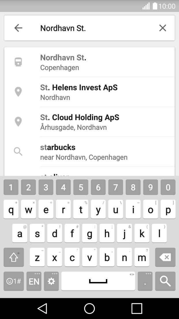 Press the required destination.