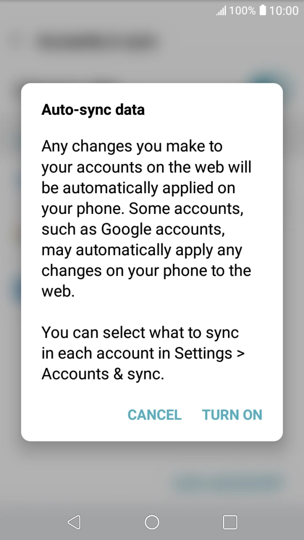 If you turn on the function, press TURN ON.