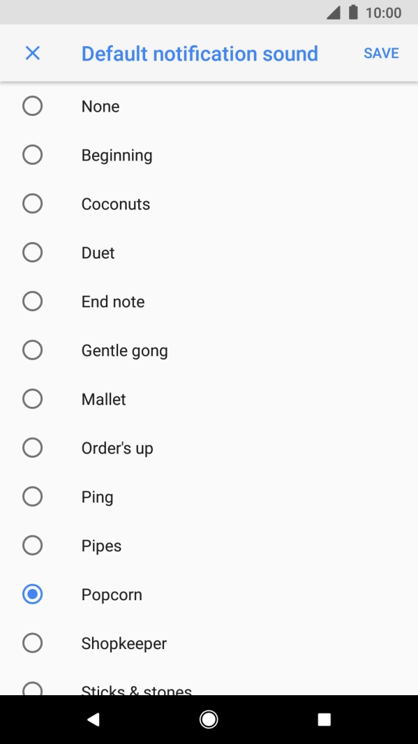 Press the different message tones to hear them.