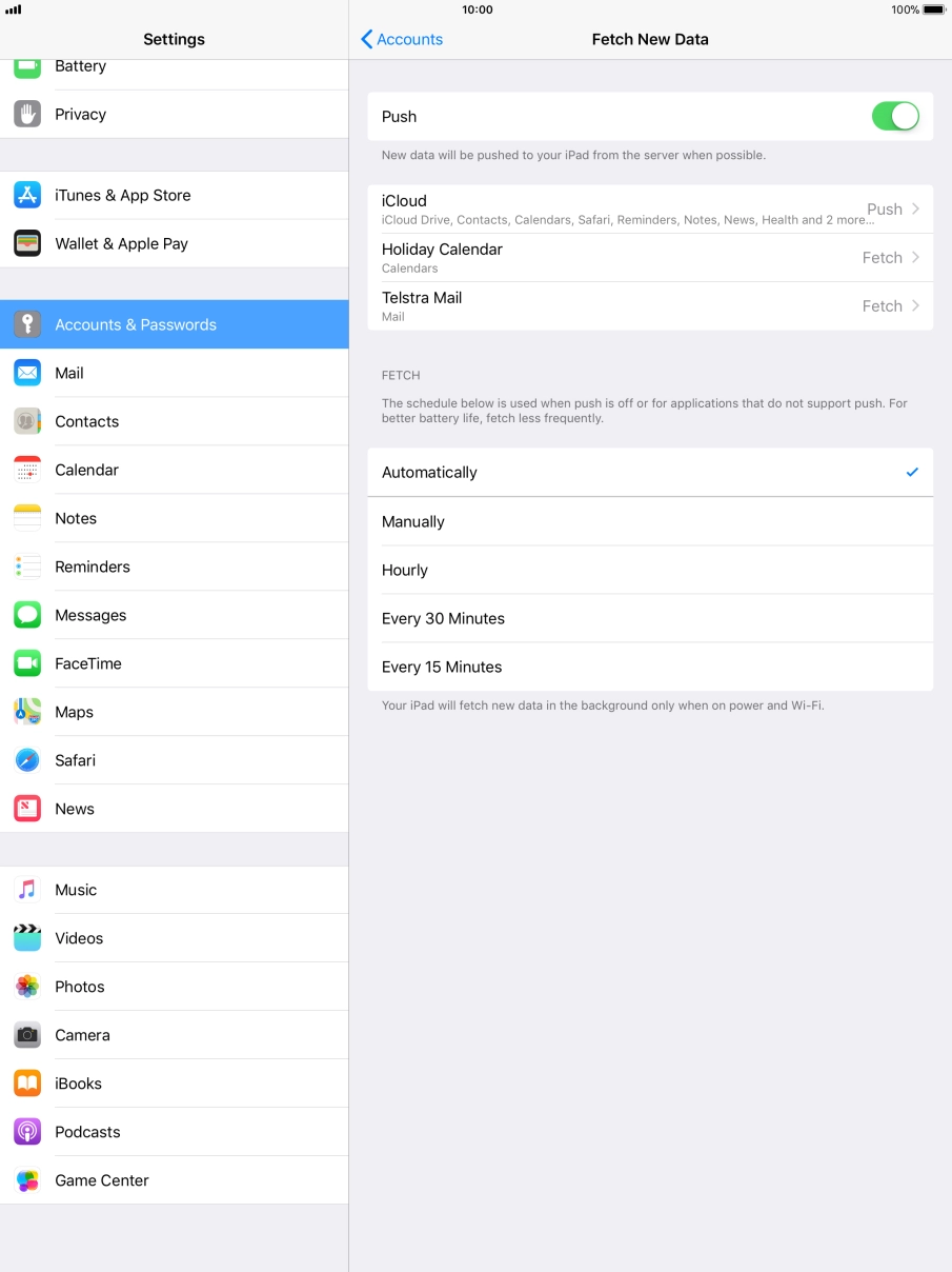 Press the indicator next to 