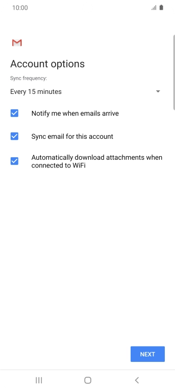 If this screen is displayed, you email account has been recognised and set up automatically. Follow the instructions on the screen to key in more information and finish setting up your phone. If this screen is displayed, you email account has been recognised and set up automatically. Follow the instructions on the screen to key in more information and finish setting up your phone.