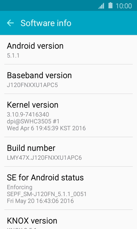 Your phone's software version is displayed below Android version.