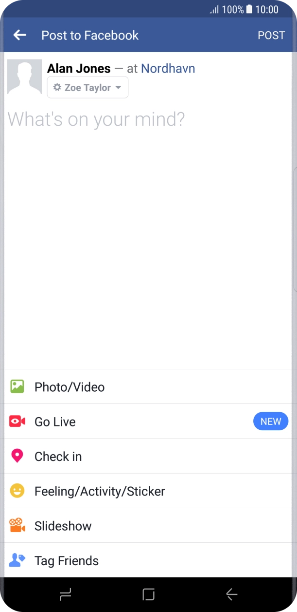 Press the text input field.