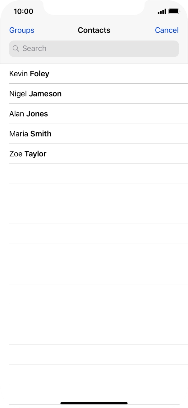 Press the required contact.