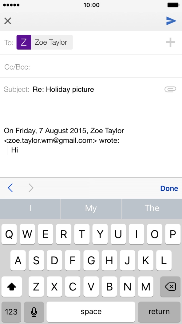 Press the text input field and key in the required text.