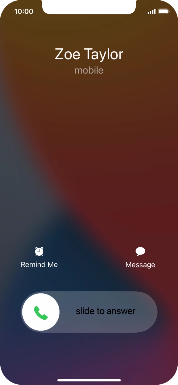 Press and drag the accept call icon right.