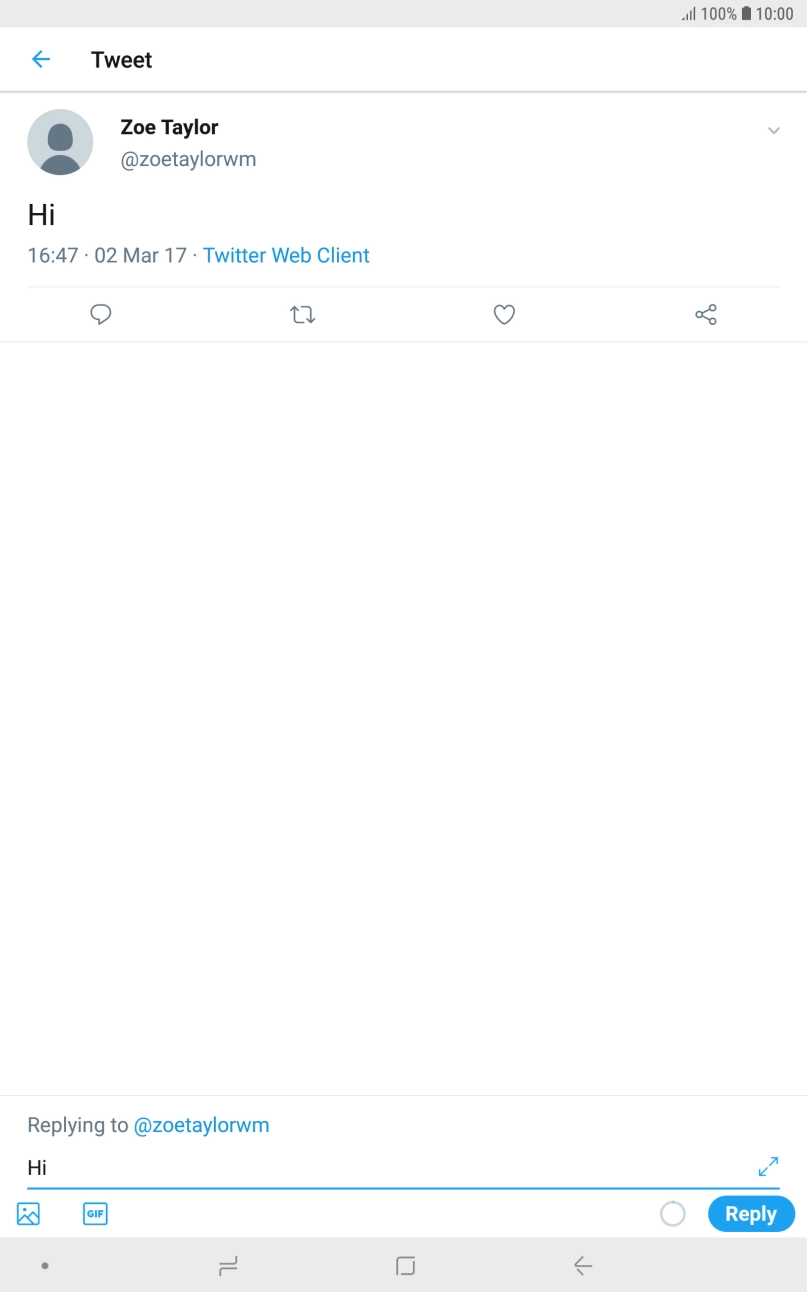 Write the required reply and press Reply.