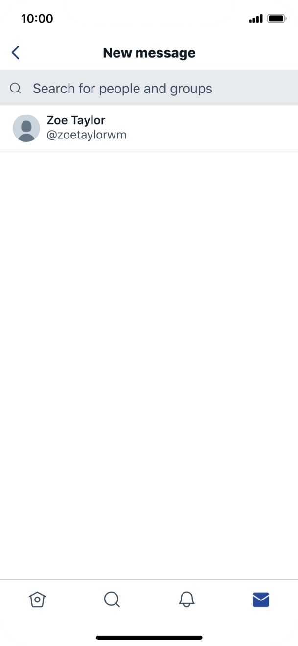 Press the search field and key in the first letters of the recipient's name.