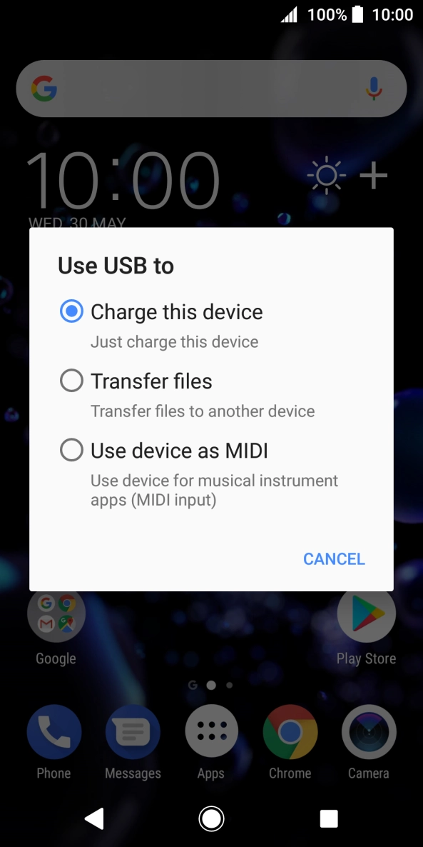 Press Transfer files.