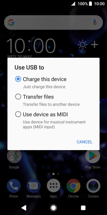 Press Transfer files. Press Transfer files.