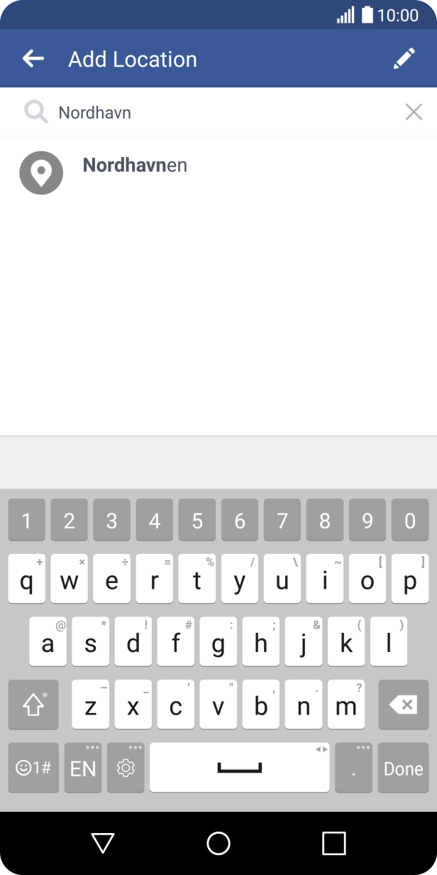 Press the required location.