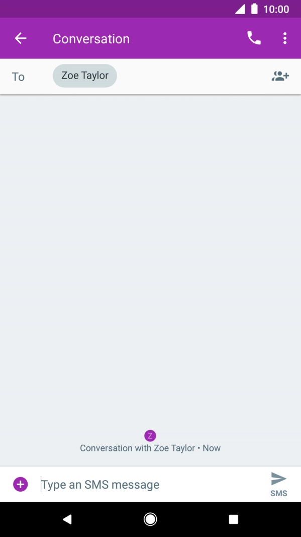 Press the text input field and write the text for your text message. Press the text input field and write the text for your text message.
