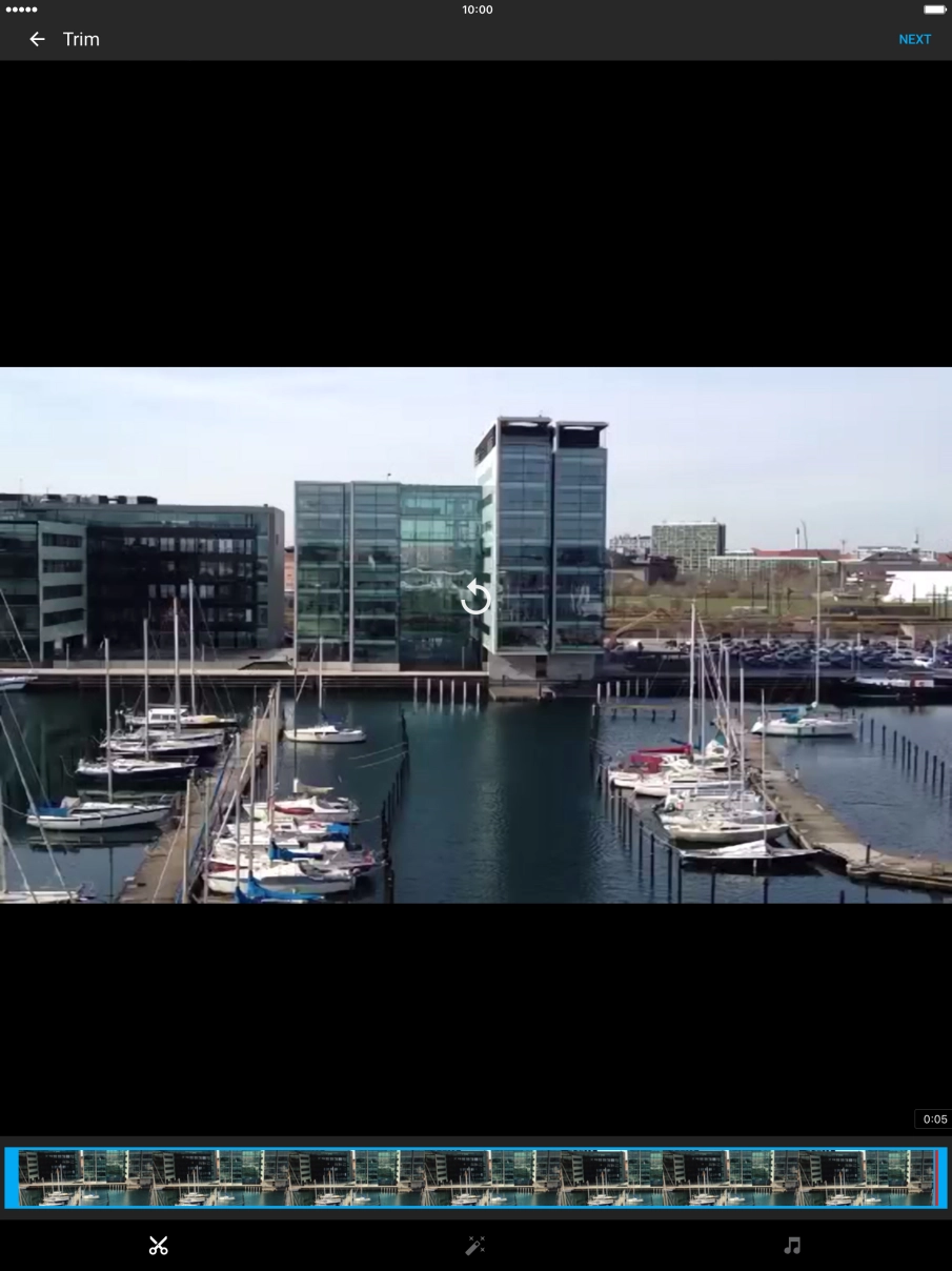 Follow the instructions on the screen to edit the video clip and press NEXT.