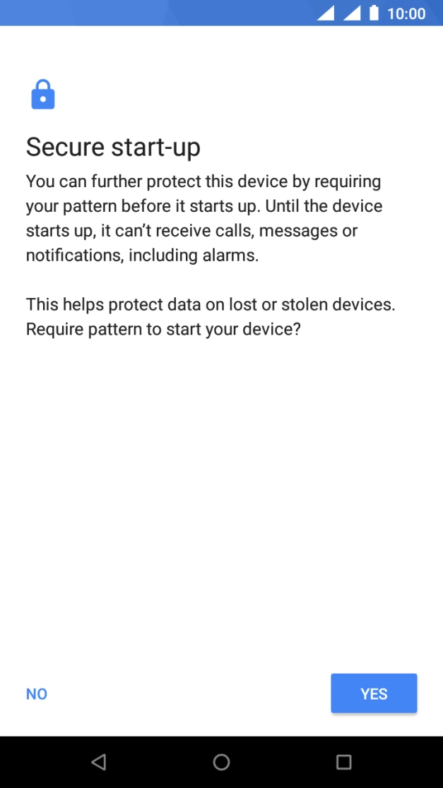 Press the required setting.