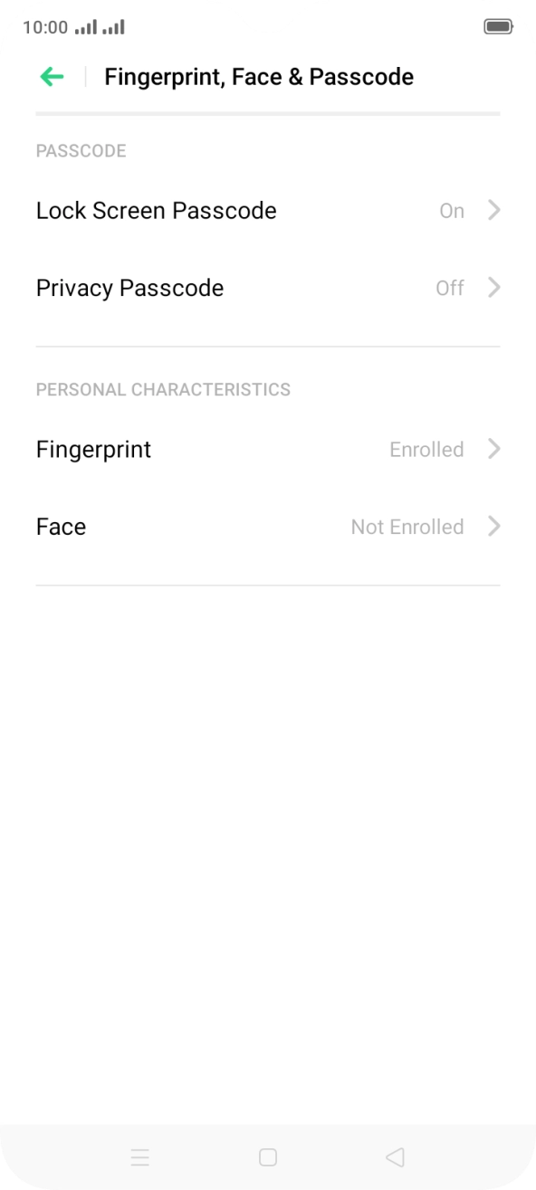 Press Lock Screen Passcode and key in the additional phone lock code you created earlier.