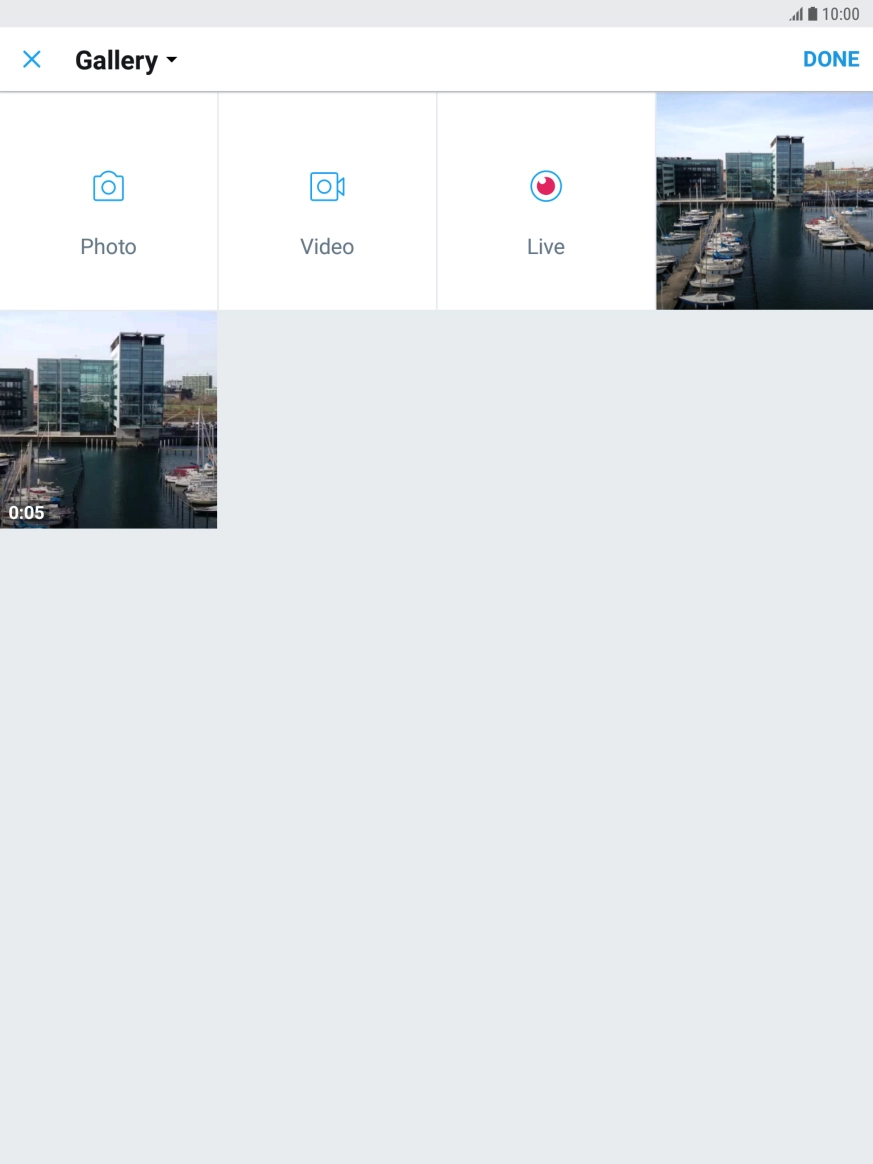 Press the required picture or video clip.