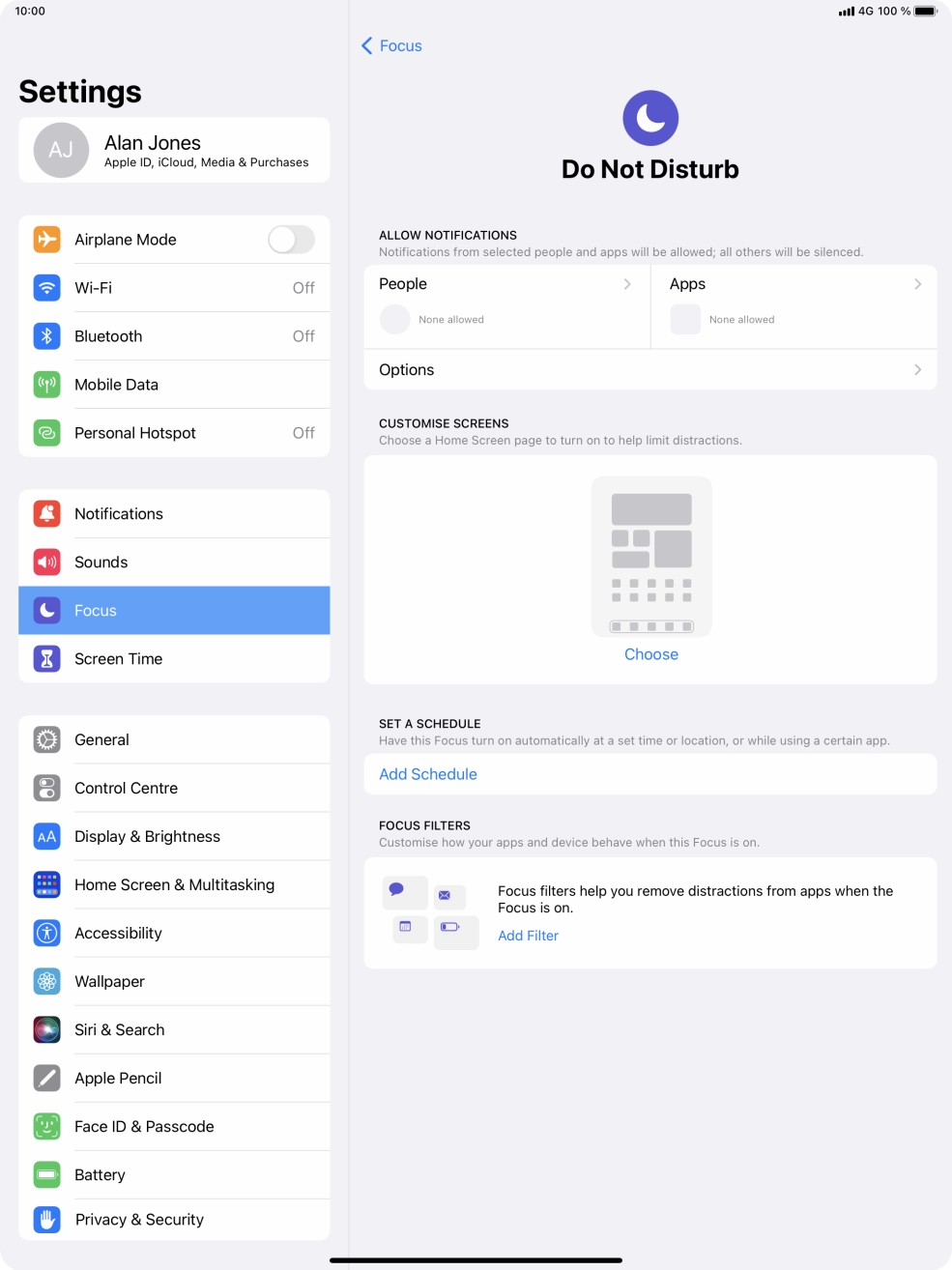 Press People and follow the instructions on the screen to select which contacts you would like to receive calls and notifications from when Do Not Disturb is turned on.