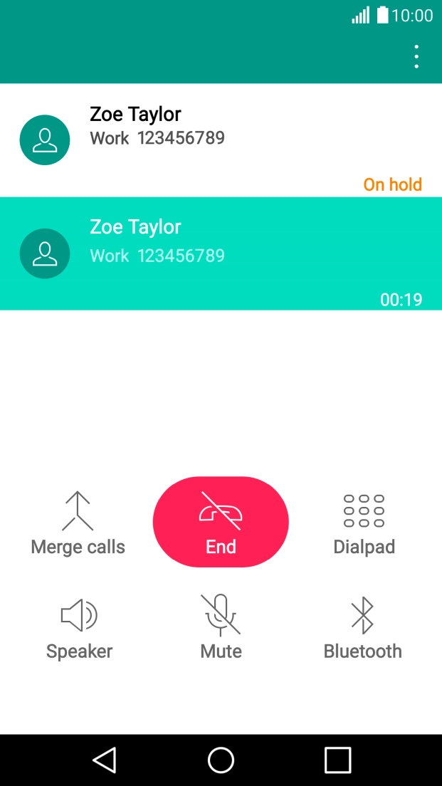 Press the call on hold to activate it.