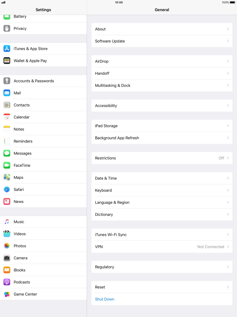 Press Accounts & Passwords.