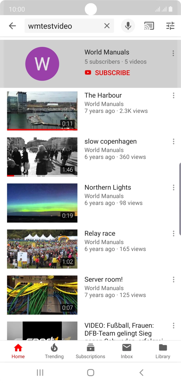 Press the required video clip.