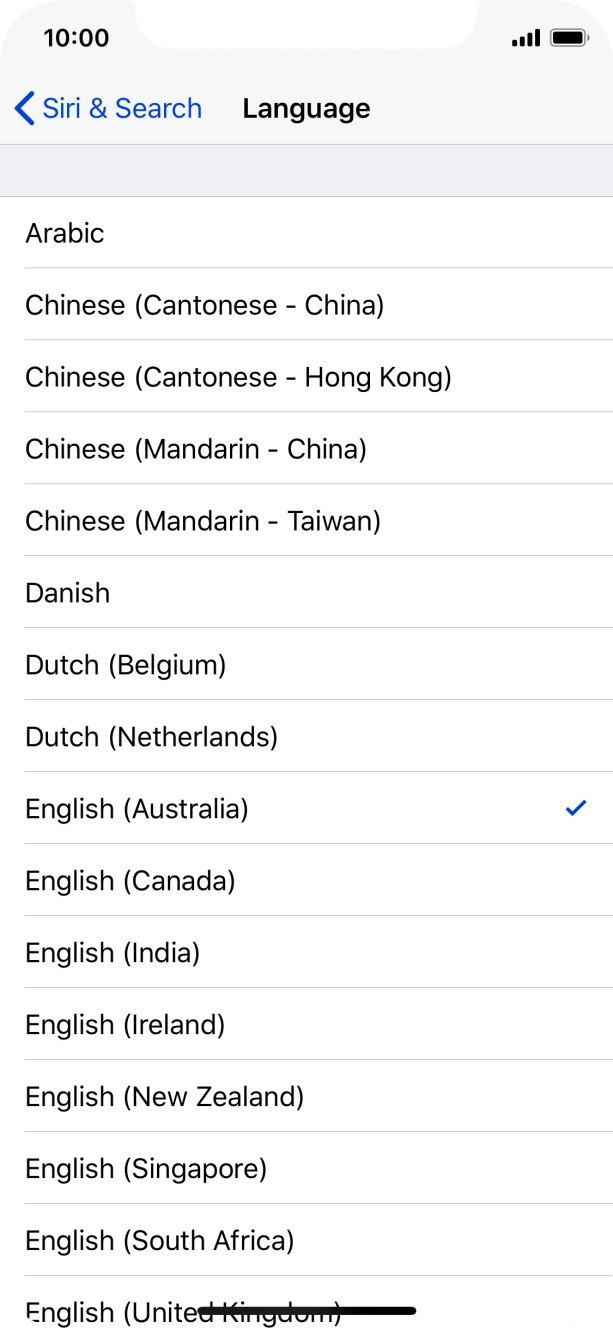 Press the required language.