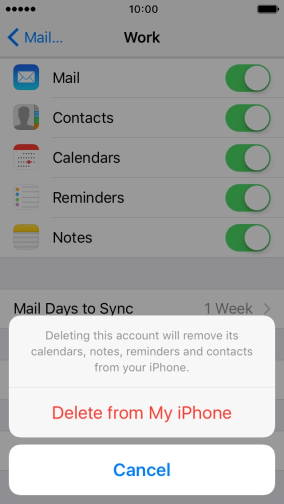 Press Delete Account.