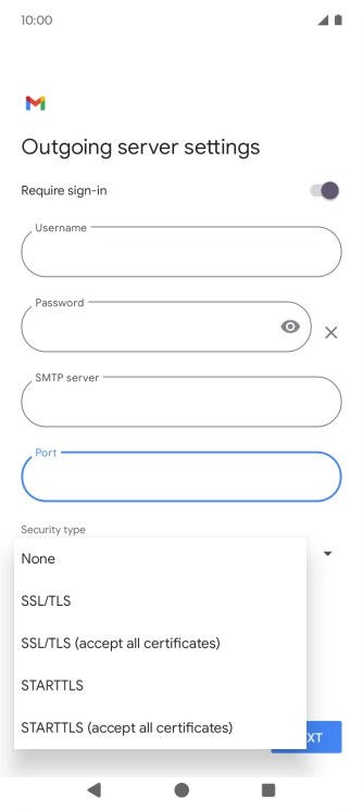 Press SSL/TLS. Press SSL/TLS.
