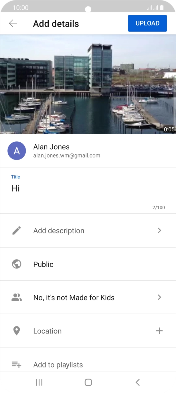 Key in the required text and press UPLOAD.