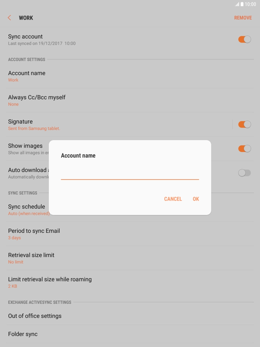 Key in the required name and press OK.