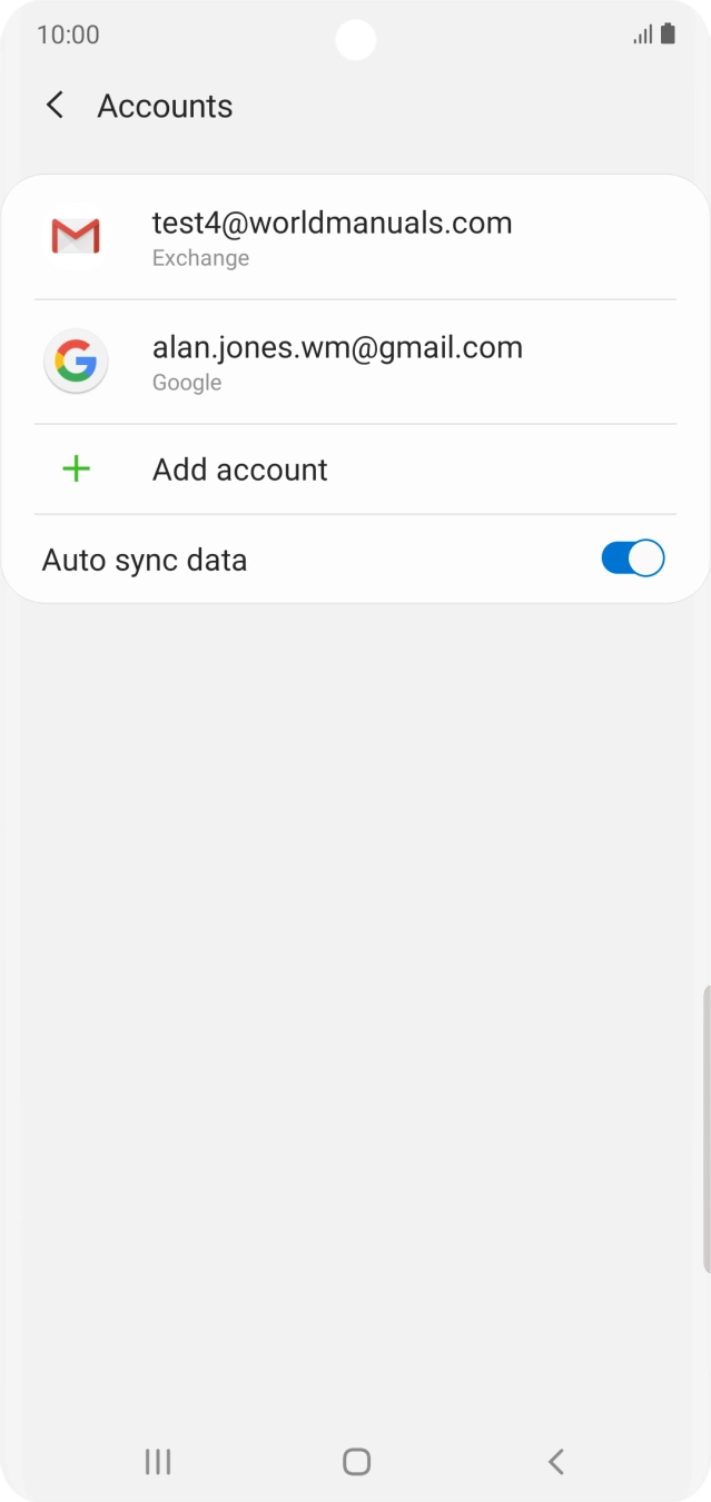Press the required account.