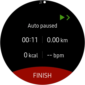 Press FINISH to end an activity. Press FINISH to end an activity.