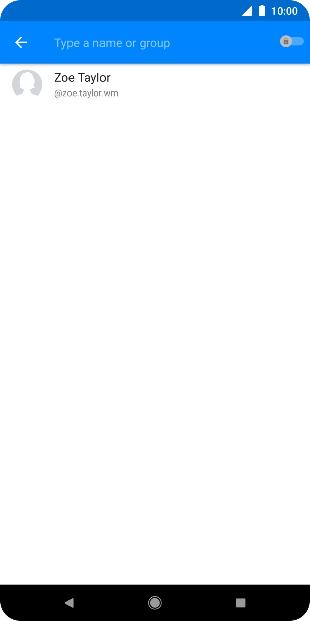 Press the search field and key in the first letters of the recipient's name.