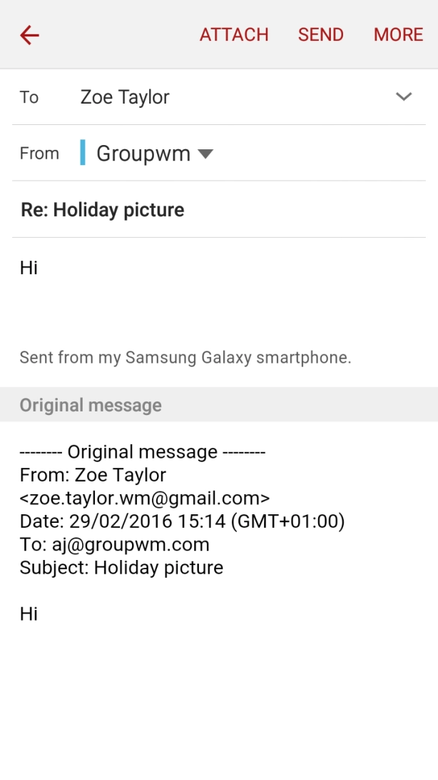 Write the text and press SEND.