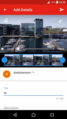 Key in the required text and press the upload icon.