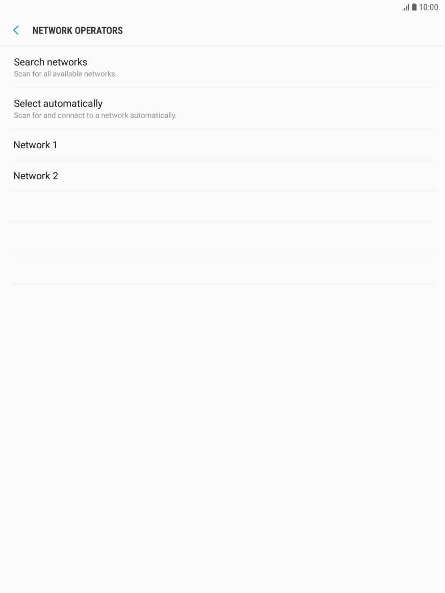 Press the required network. Press the required network.