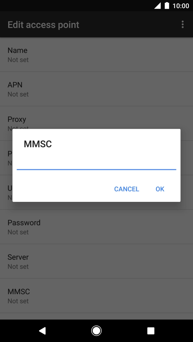 Key in http://mmsc.telstra.com:8002 and press OK.