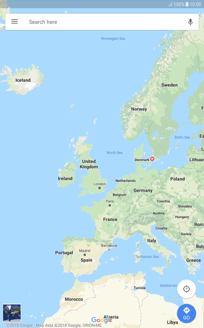 Press the search field and key in the first letters of the name of the destination.