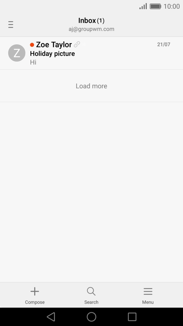 Slide your finger right starting from the left side of the screen.