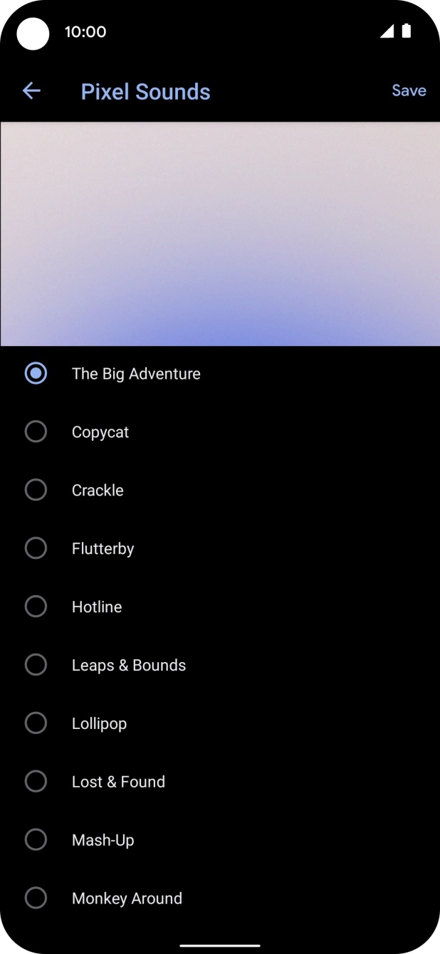 Press the different ring tones to hear them.